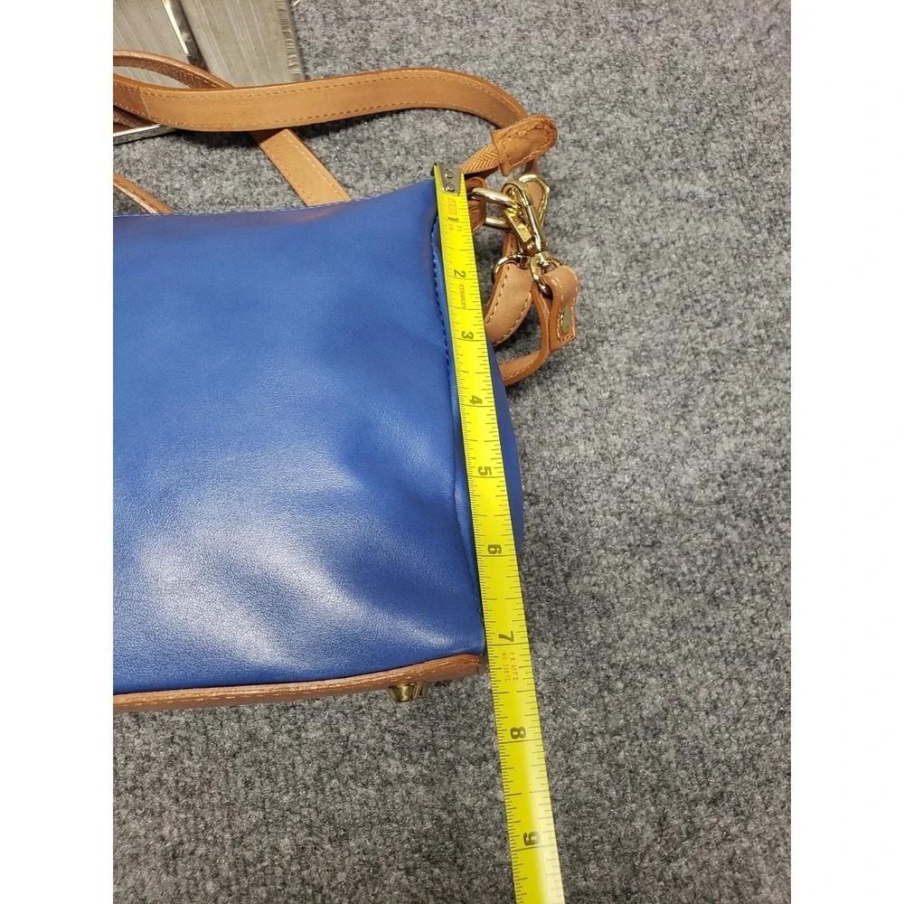 Valentina Women Handbag Blue Brown Zip Detachable Strap Lined‎ Inner Pocket City